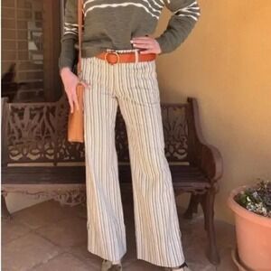 NWT Cabi Convertible Striped Wide Leg Pant Size 10 Coastal Nautical